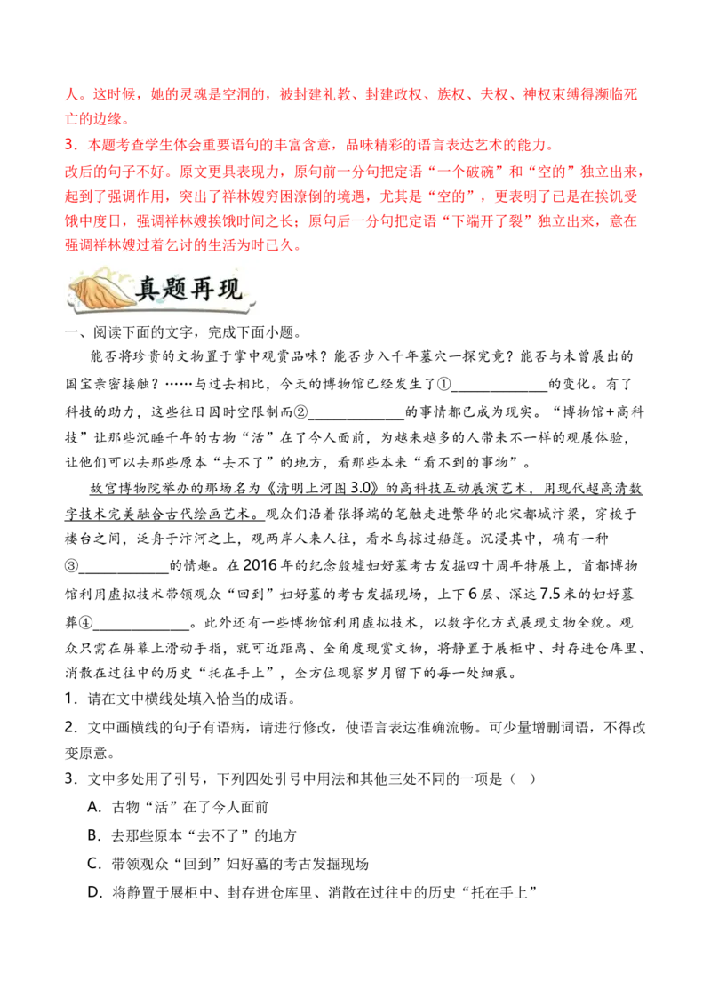 专题02标点符号题型归类-2024年高考语文二轮热点题型归纳与变式演练（新高考专用）（解析版）_1.2025语文总复习_2024年新高考资料_2.2024二轮复习