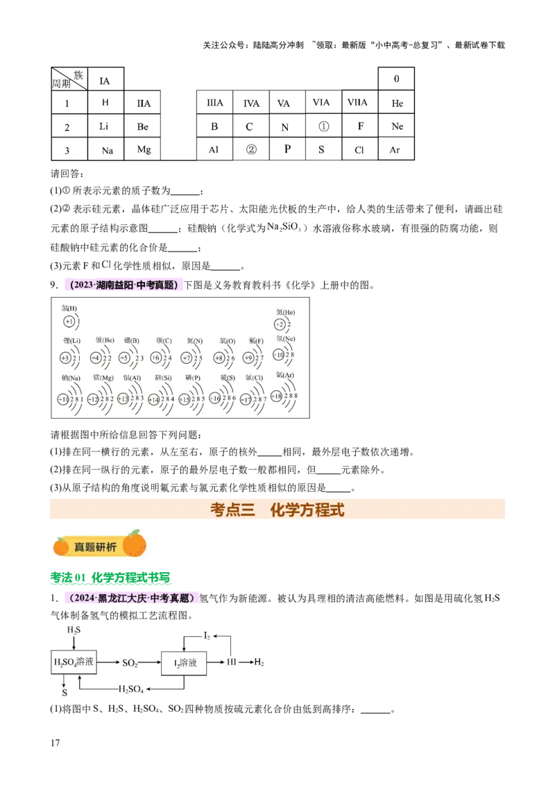 热点突破化学用语（讲练）（原卷版）_02中考总复习（2026版更新中）_05-化学-中考总复习_2025年中考复习资料_2025中考二轮课件ppt+讲义+练习化学_讲义+练习