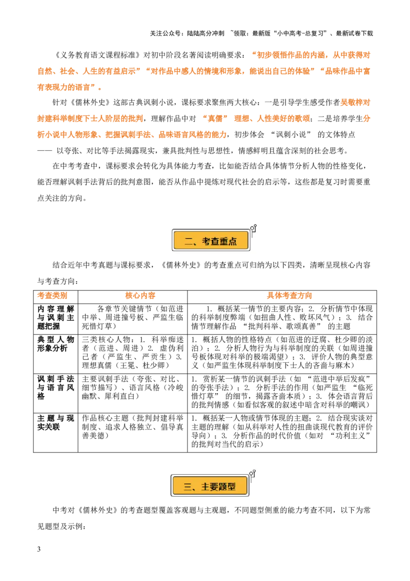 第11讲《儒林外史》整本书阅读(讲义）-上好课2026年中考语文一轮复习名著阅读(全国通用)_02中考总复习（2026版更新中）_01-语文-中考总复习_2026年中考复习（更新中）