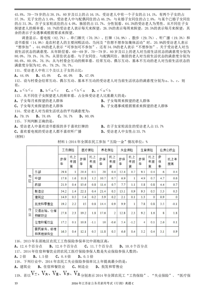 2016年0312江苏公务员考试《行测》真题（C卷）_34省+国考真题_此文件夹为word版,不推荐使用_此word版为,不推荐使用_此word版为,不推荐使用_江苏行测+申论09-22