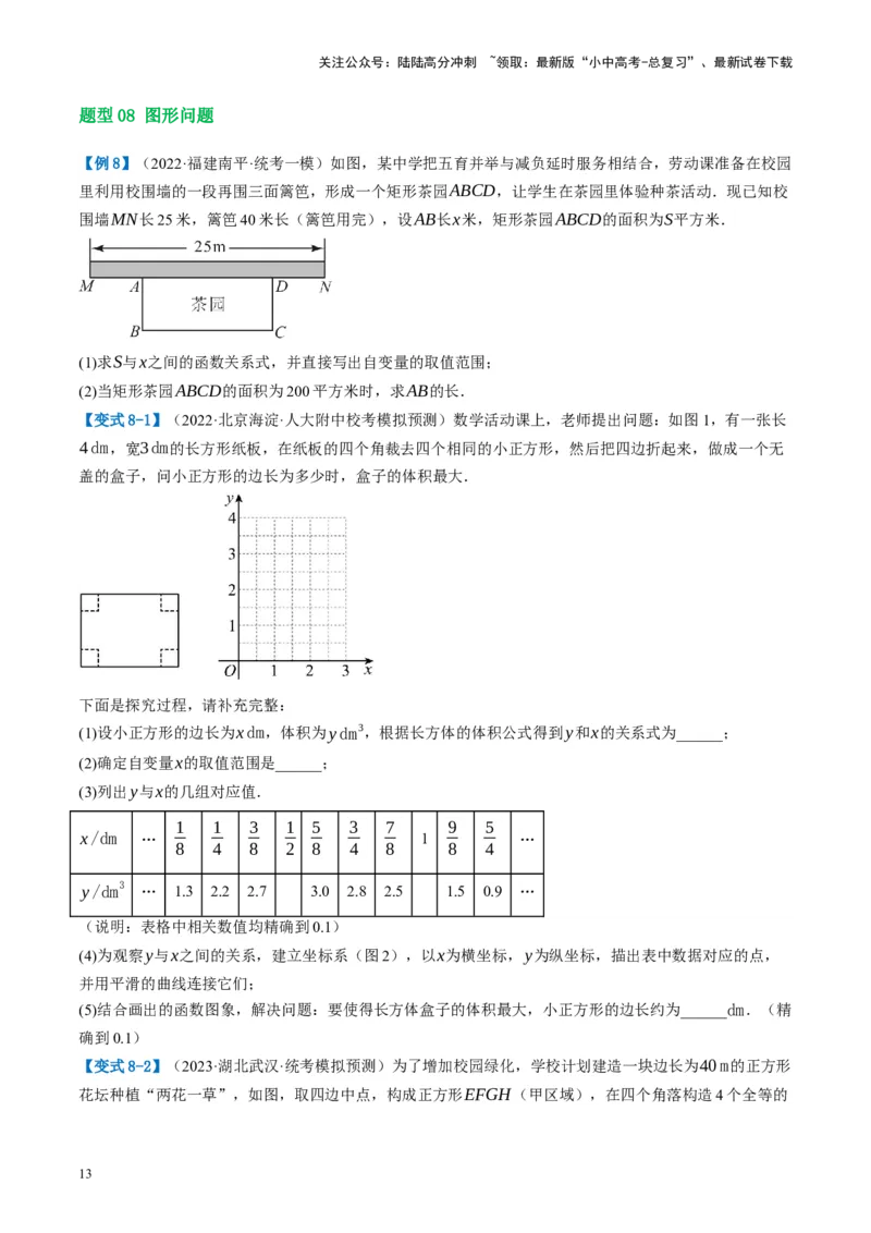 第14讲二次函数的应用（讲义）（原卷版）_02中考总复习（2026版更新中）_02-数学-中考总复习_2024年中考复习资料_一轮复习资料_配套讲义（原卷版+解析版）