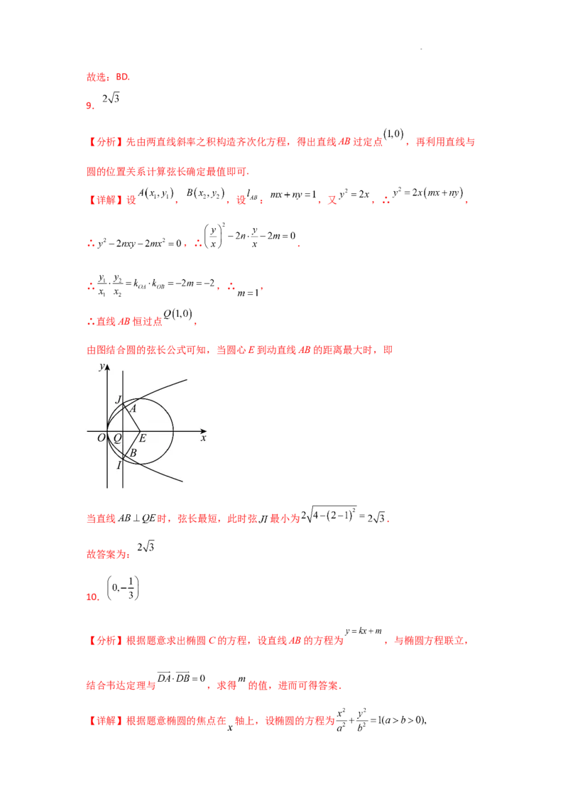 专项训练28定点、定值问题（解析版）_2.2025数学总复习_2025年新高考资料_二轮复习_2025高考数学二轮复习专项突破练习_专项练