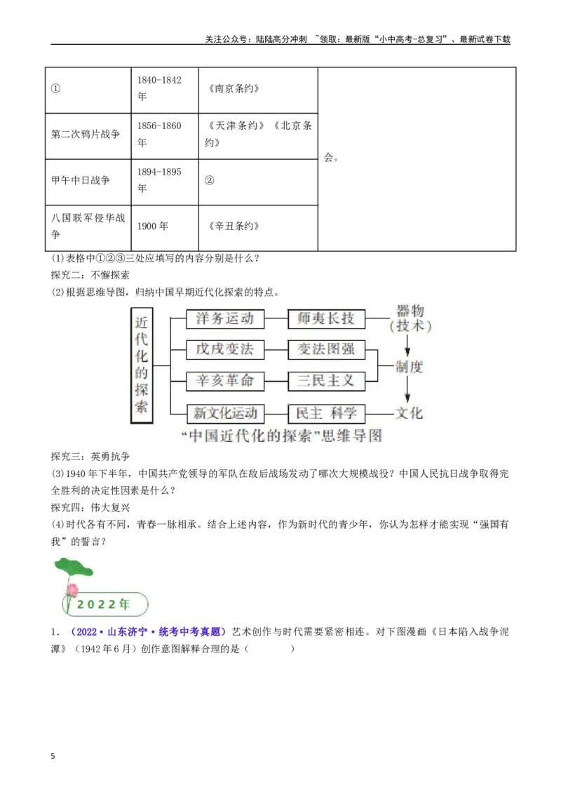 第22课抗日战争的胜利（原卷版）_02中考总复习（2026版更新中）_06-历史-中考总复习_2024年中考复习资料_专项复习资料_完三年（2021-2023）中考历史真题分项汇编（全国通用）