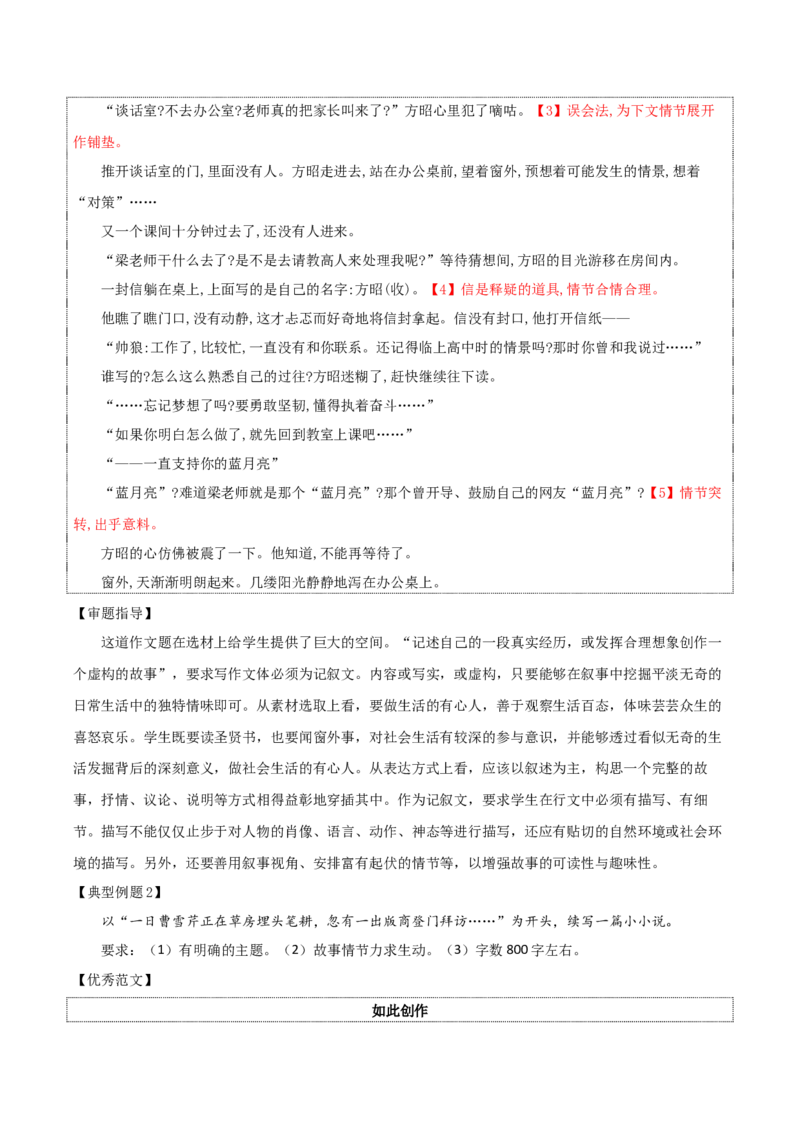 专题06+观察与批判（觉醒与反抗+尝试写小说）-2025年高考语文百日冲刺之教材主题作文预测_1.2025语文总复习_2025年新高考资料_一轮复习_必修上册