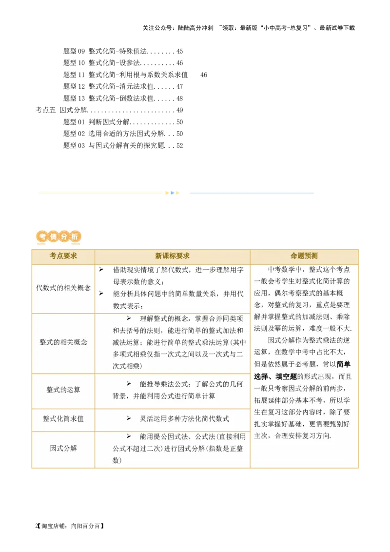 第02讲整式与因式分解（讲义）（解析版）_02中考总复习（2026版更新中）_02-数学-中考总复习_2024年中考复习资料_一轮复习资料_配套讲义（原卷版+解析版）_教师版（含答案解析）