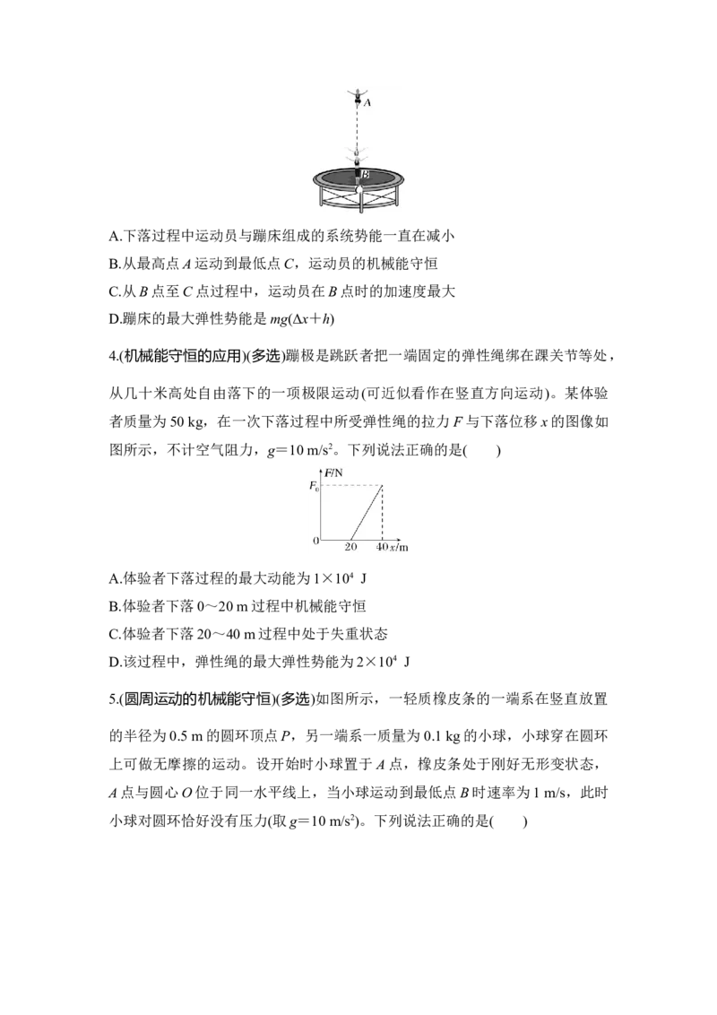 选择题考点专项31　含弹簧系统的机械能守恒问题（后附解析）_4.2025物理总复习_2025年新高考资料_一轮复习_2025年高考物理一轮复习选择题考点专项训练(附解析）