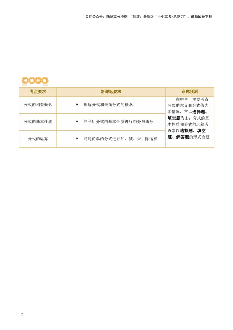 第03讲分式（讲义）（原卷版）_02中考总复习（2026版更新中）_02-数学-中考总复习_2024年中考复习资料_一轮复习资料_完2024年中考数学一轮复习讲练测（课件+讲义+练习）（全国通用）