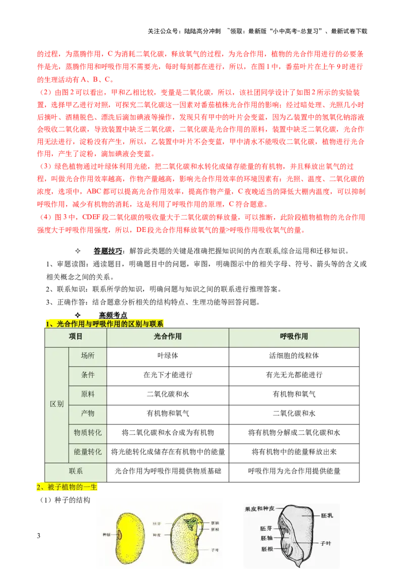 热点趋向03综合应用（讲练）（解析版）_02中考总复习（2026版更新中）_08-生物-中考总复习_2025中考复习资料_2025中考二轮课件ppt+讲义+练习生物_测试