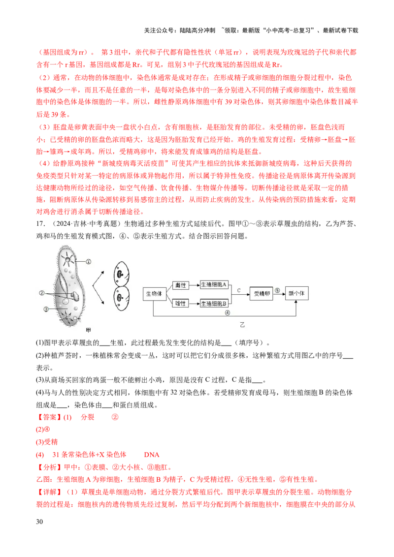 热点趋向03综合应用（讲练）（解析版）_02中考总复习（2026版更新中）_08-生物-中考总复习_2025中考复习资料_2025中考二轮课件ppt+讲义+练习生物_测试