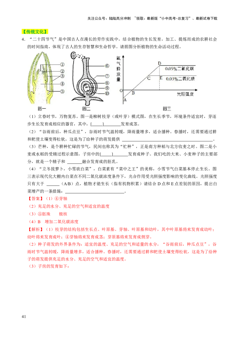 热点趋向03综合应用（讲练）（解析版）_02中考总复习（2026版更新中）_08-生物-中考总复习_2025中考复习资料_2025中考二轮课件ppt+讲义+练习生物_测试