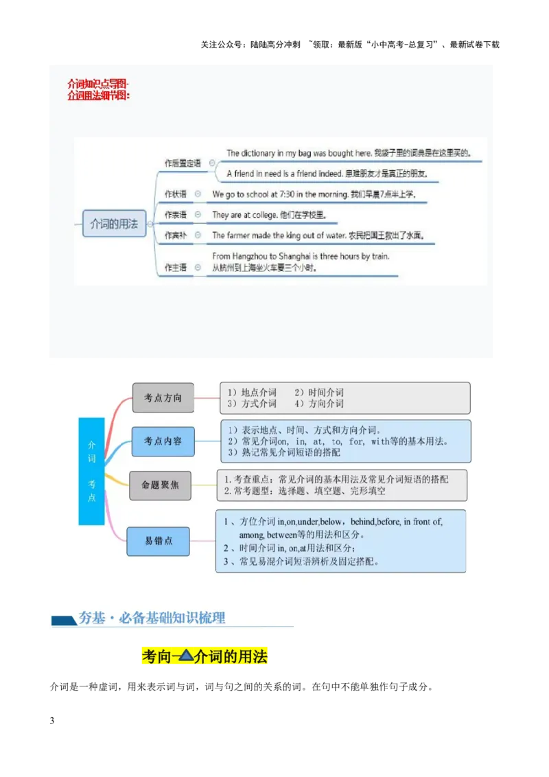 第13讲介词和介词短语（讲义）-2024年中考英语一轮复习讲练测（全国通用）（解析版）_02中考总复习（2026版更新中）_03-英语-中考总复习_2024年中考复习资料_一轮复习