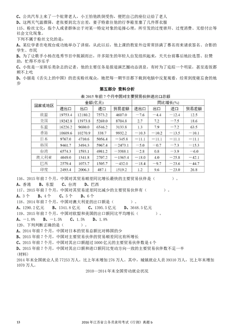 2016年0312江苏公务员考试《行测》真题（B卷）_34省+国考真题_此文件夹为word版,不推荐使用_此word版为,不推荐使用_此word版为,不推荐使用_江苏行测+申论09-22