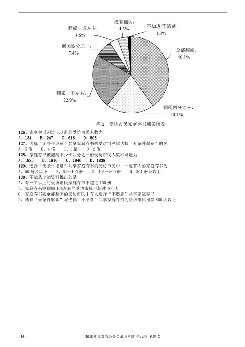2018年江苏省公务员录用考试《行测》真题（C类）_34省+国考真题_34省考+国考pdf版推荐用这个版本_34省行测+申论真题pdf推荐用这个版本_江苏公务员考试真题pdf版_行测题目
