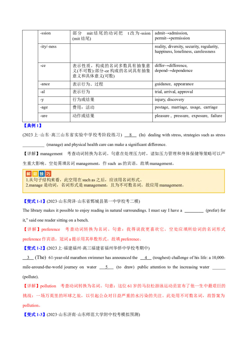 专题05有提示词之词形转换-2024年高考英语二轮热点题型归纳与变式演练（新高考通用）（解析版）_3.2025英语总复习_2024年新高考资料_2.2024二轮复习