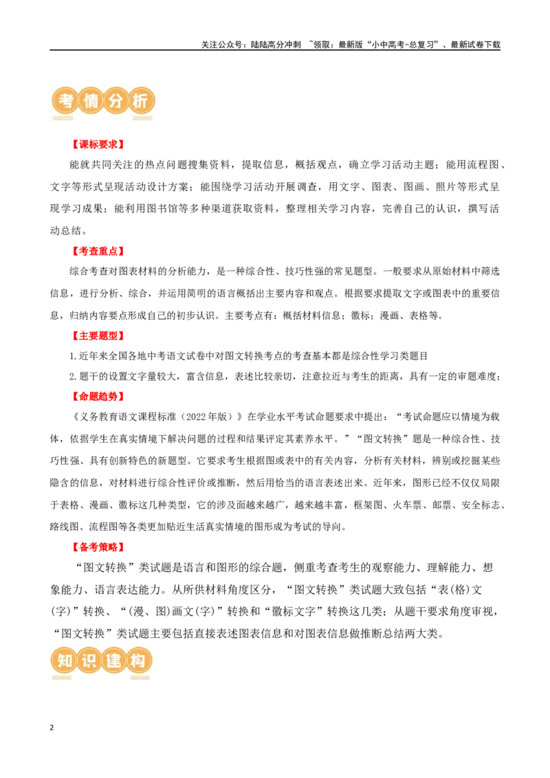 第08讲图文转换（讲义）-2024年中考语文一轮复习讲练测（全国通用）（原卷版）_02中考总复习（2026版更新中）_01-语文-中考总复习_2024年中考资料_一轮复习_2024一轮复习课件+讲义+练习