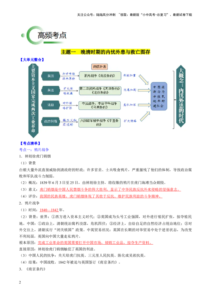 秘籍03++中国近代史（八上）（思维导图+大单元整合+考点清单+难点点拨）-备战2024年中考历史抢分秘籍（全国通用）_02中考总复习（2026版更新中）_06-历史-中考总复习_2024年中考复习资料