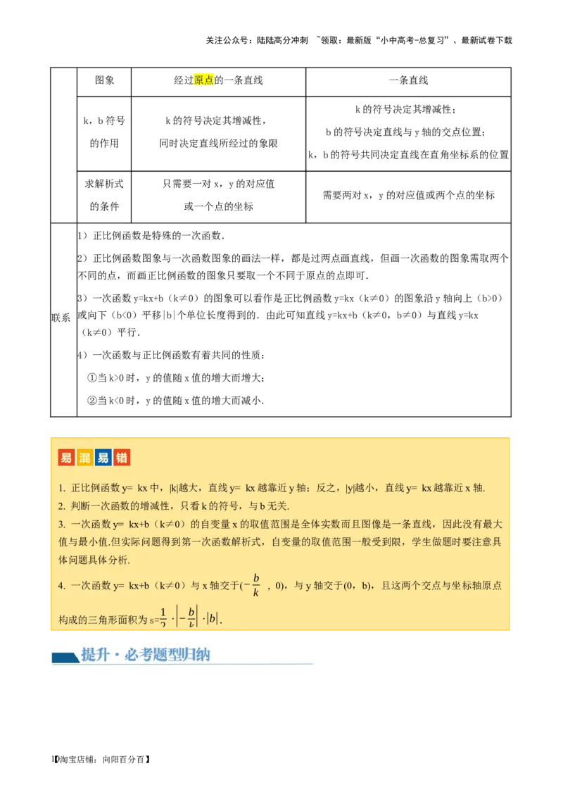 第10讲一次函数的图象与性质（讲义）（解析版）_02中考总复习（2026版更新中）_02-数学-中考总复习_2024年中考复习资料_一轮复习资料_配套讲义（原卷版+解析版）_教师版（含答案解析）