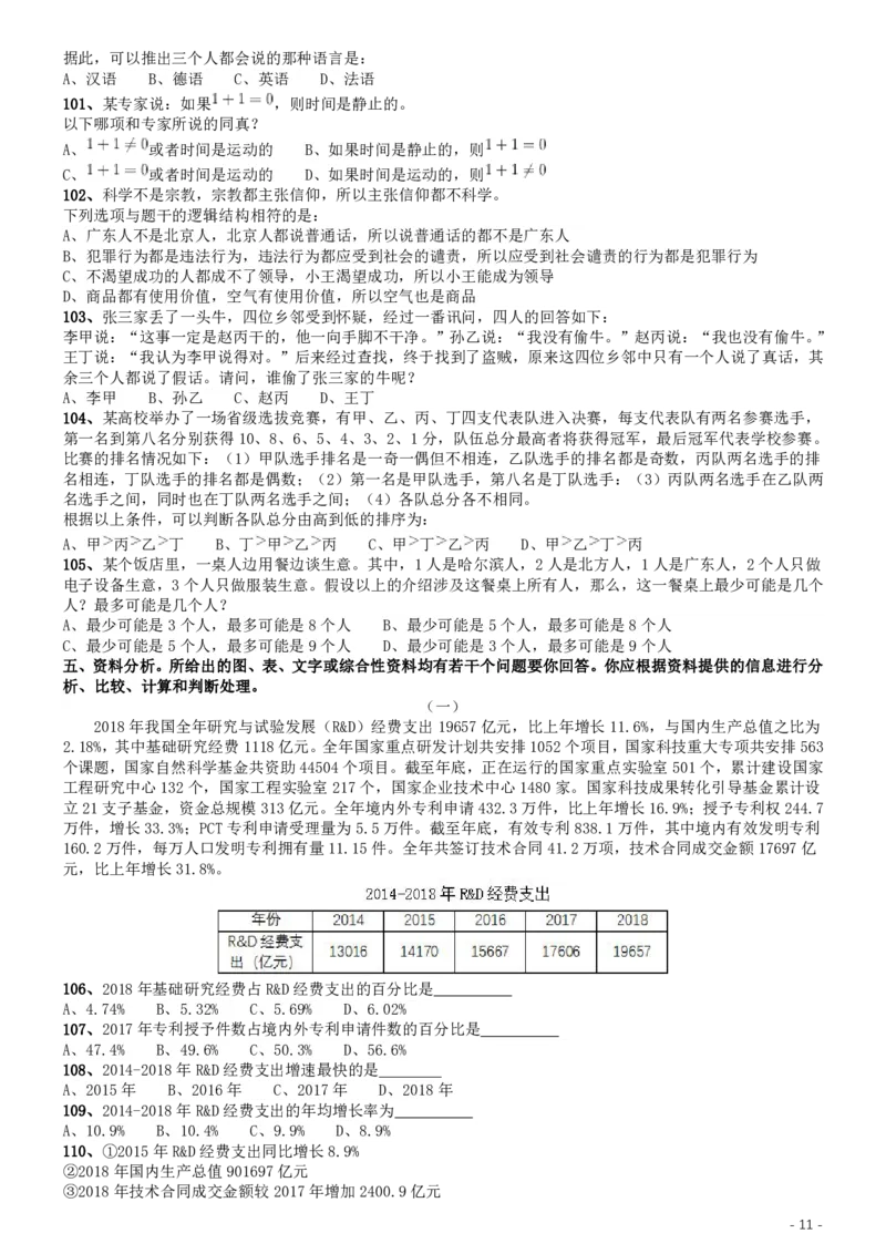2019年江西省法检统一考录公务员笔试《行测》真题_34省+国考真题_34省考+国考pdf版推荐用这个版本_34省行测+申论真题pdf推荐用这个版本_江西公务员考试真题pdf版_题目