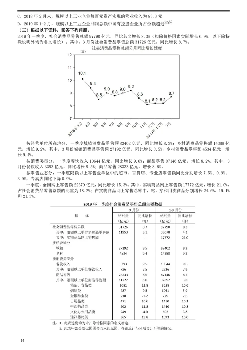 2019年420联考《行测》真题（河北卷）_34省+国考真题_34省考+国考pdf版推荐用这个版本_34省行测+申论真题pdf推荐用这个版本_河北公务员考试真题pdf版_题目