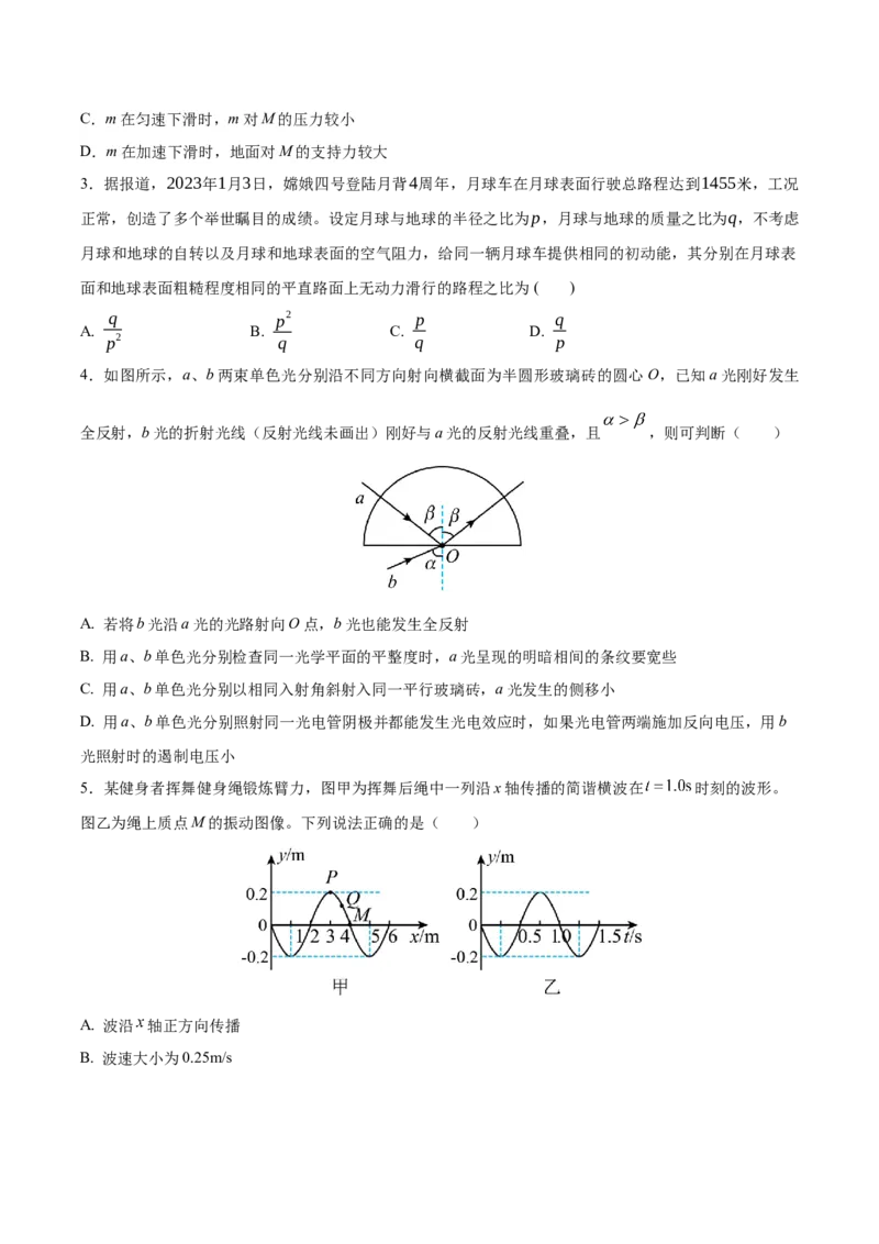黄金卷03-赢在高考&middot;黄金8卷备战2024年高考物理模拟卷（天津卷专用）（考试版）_4.2025物理总复习_2024年新高考资料_4.2024高考模拟预测试卷
