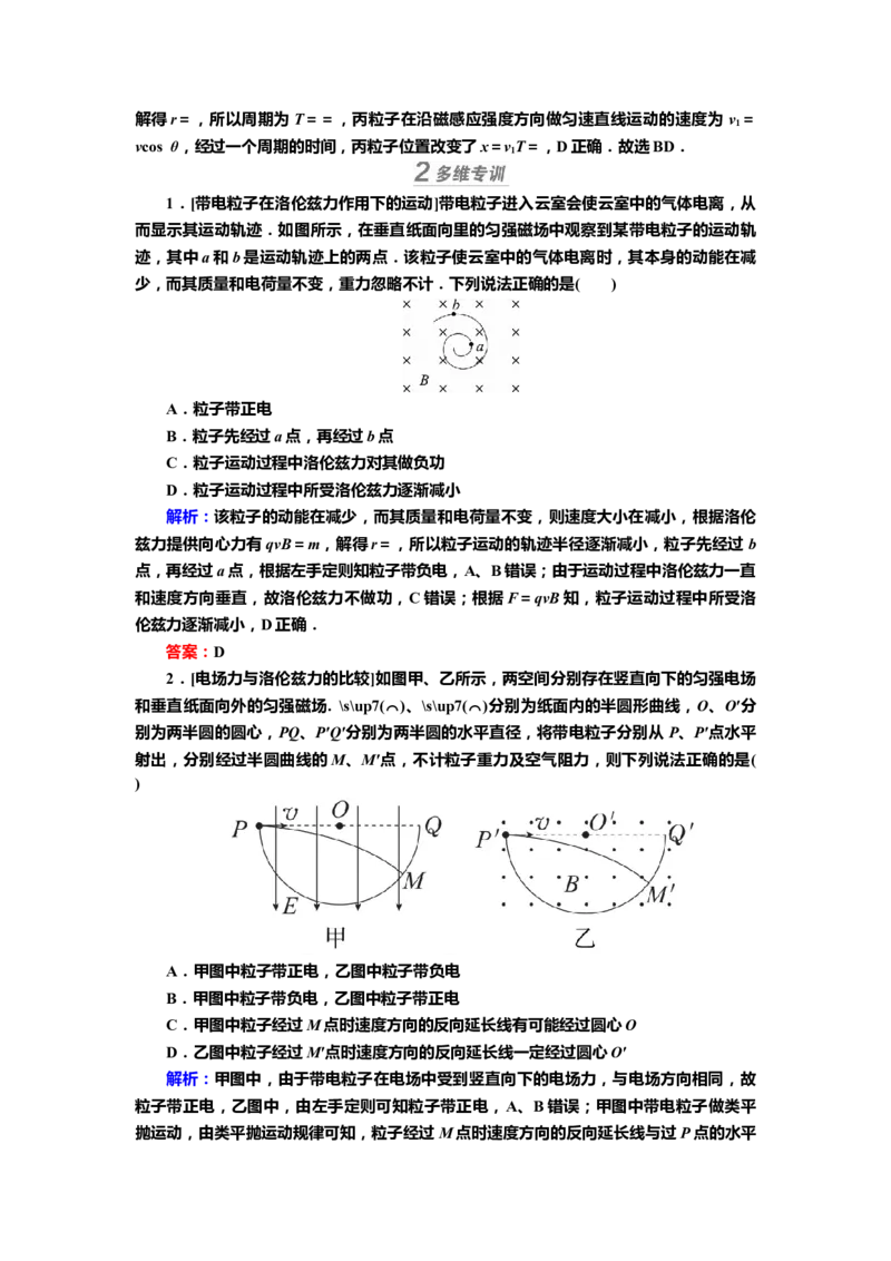 讲义第九章第2讲　磁场对运动电荷的作用（含解析）_4.2025物理总复习_2025年新高考资料_专项复习_2025届高考物理知识梳理课件ppt+讲义（完结）