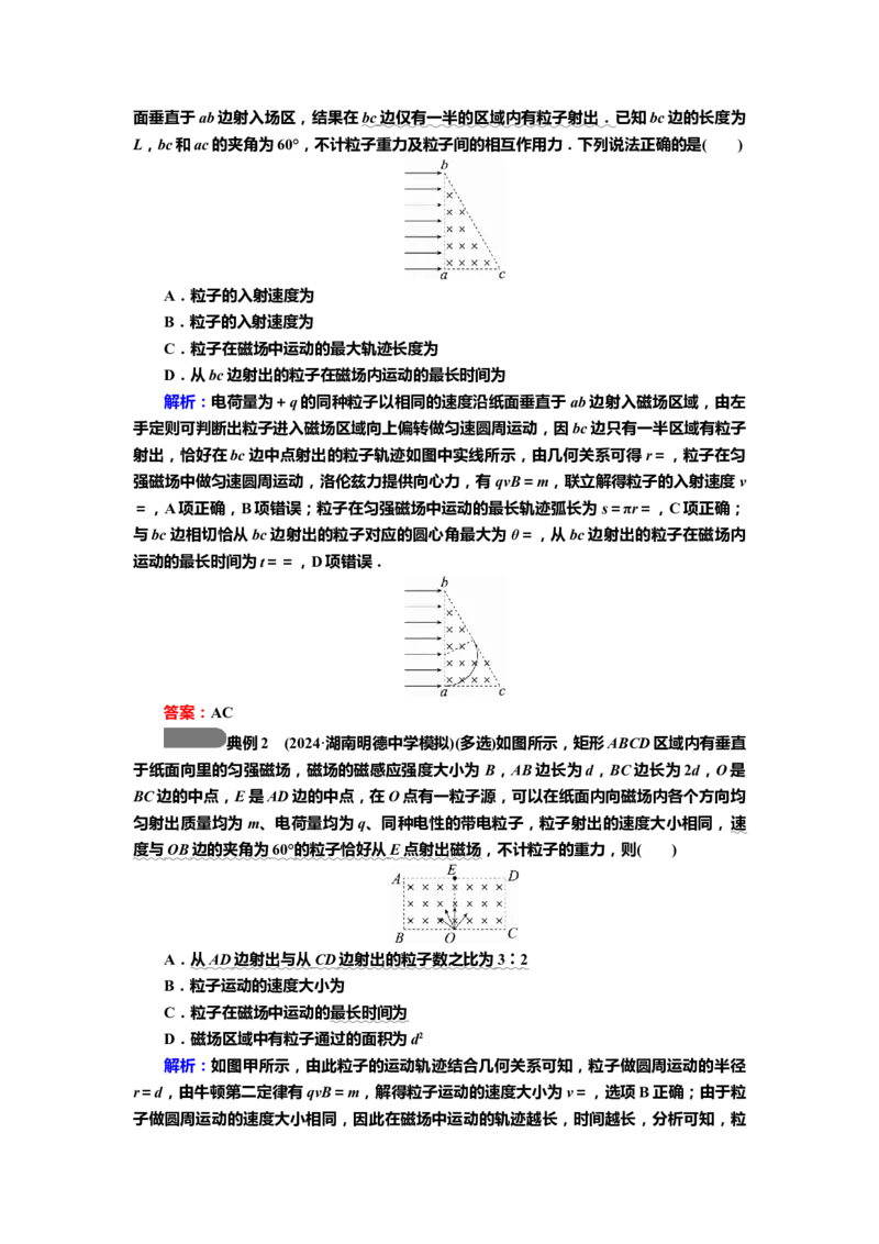 讲义第九章第2讲　磁场对运动电荷的作用（含解析）_4.2025物理总复习_2025年新高考资料_专项复习_2025届高考物理知识梳理课件ppt+讲义（完结）