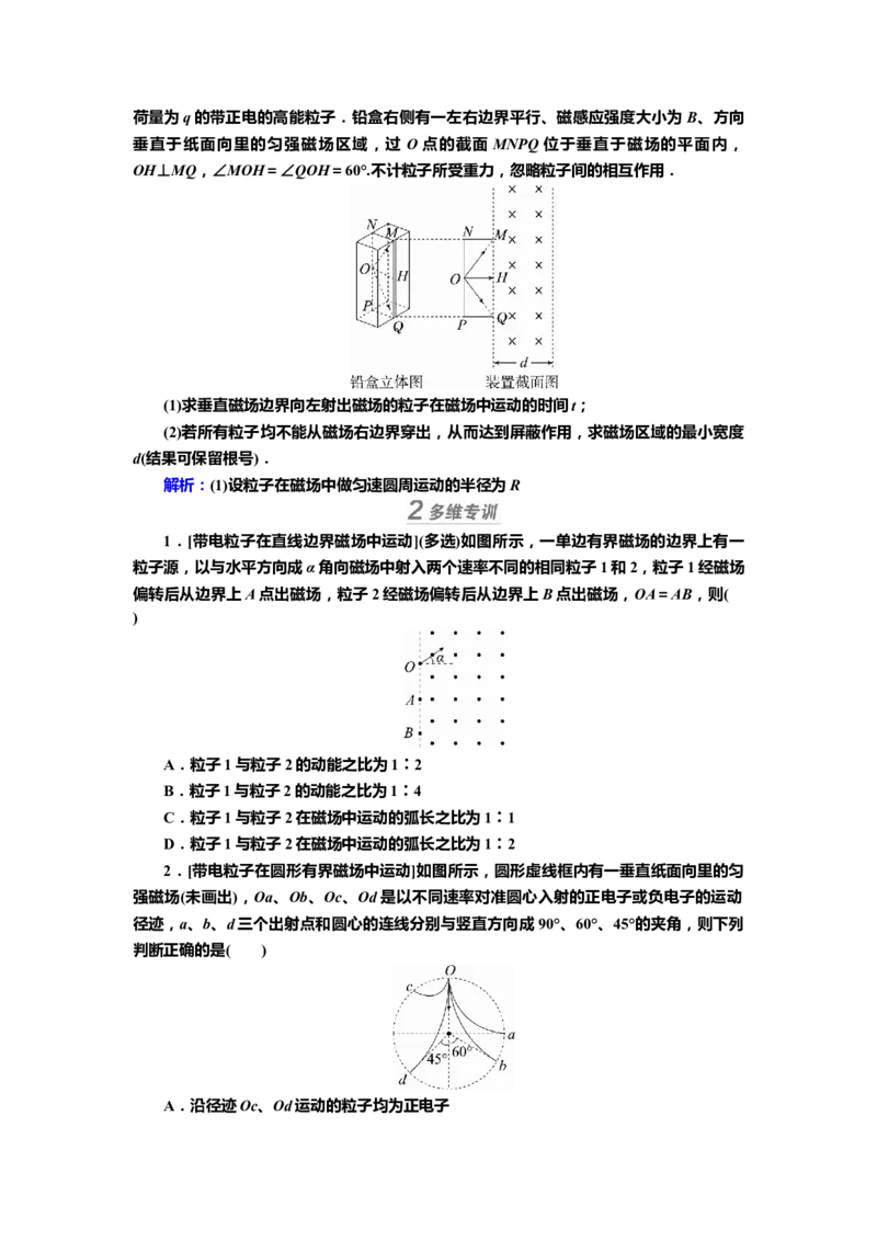 讲义第九章第2讲　磁场对运动电荷的作用（含解析）_4.2025物理总复习_2025年新高考资料_专项复习_2025届高考物理知识梳理课件ppt+讲义（完结）