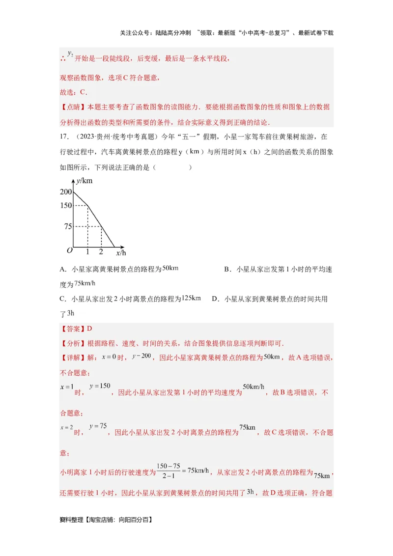 第2讲变量和函数及其图象性质探究（考点精析+真题精讲）（解析版）_02中考总复习（2026版更新中）_02-数学-中考总复习_2024年中考复习资料_一轮复习资料_第三章函数_考点精析+真题精讲