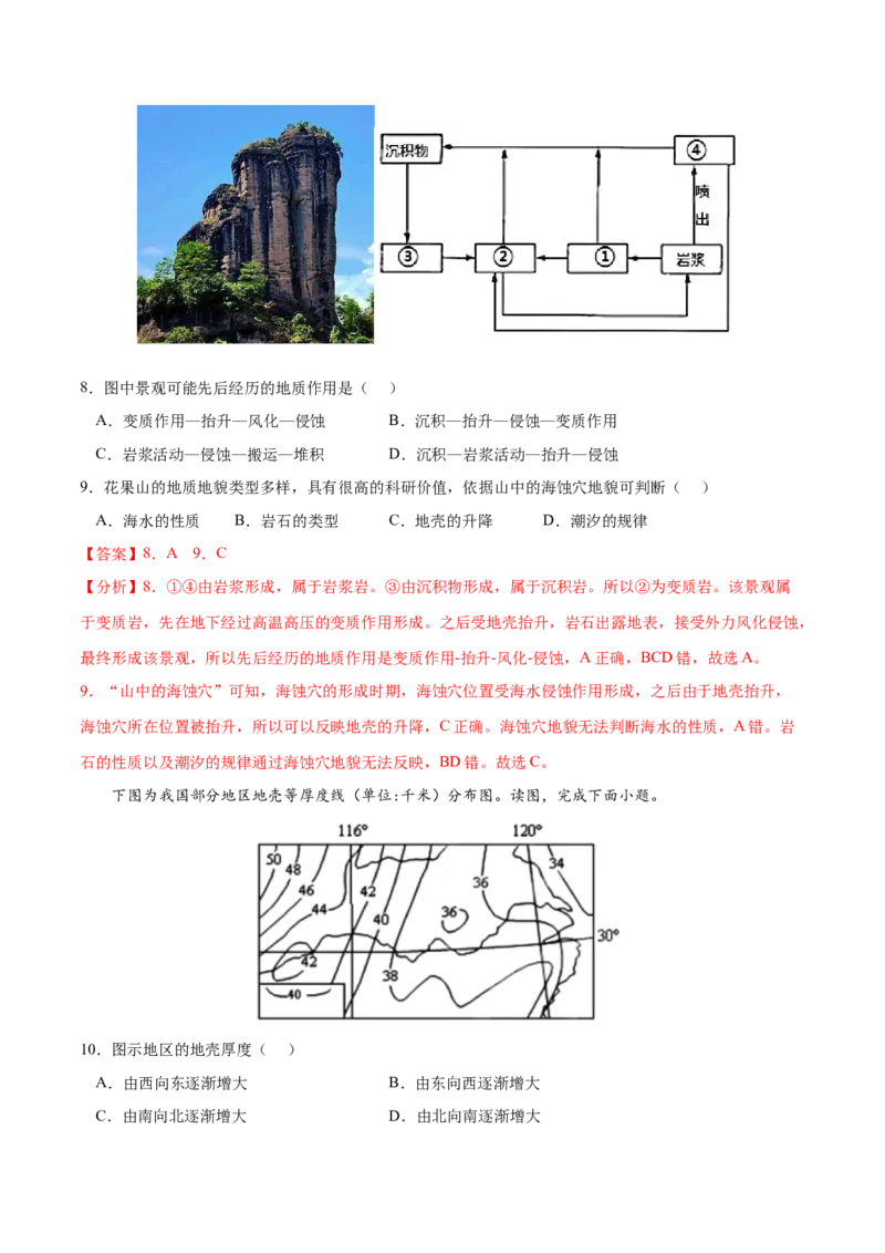 地理微考点：地壳与岩石圈-备战2023年高考总复习地理微考点狙击与专项突破_9.2025地理总复习_2023年新高考复习资料_专项复习_备战2023年高考地理总复习微考点狙击与专项测练_先导辑