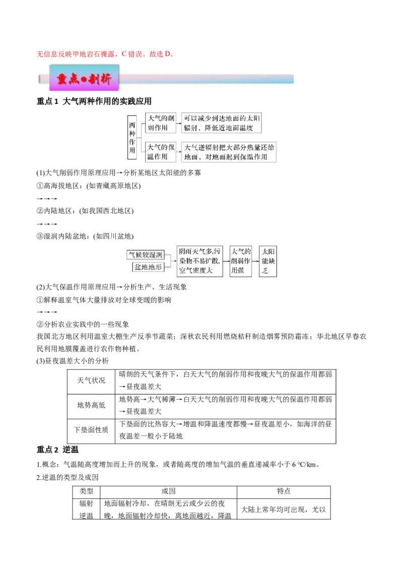 专题4地球上的大气（讲义）（解析版）_9.2025地理总复习_2024年新高考资料_3.2024专项复习_备战2024年高考地理总复习专题考点+微专题集成讲练辑