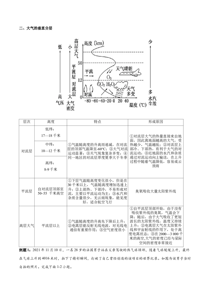 专题4地球上的大气（讲义）（解析版）_9.2025地理总复习_2024年新高考资料_3.2024专项复习_备战2024年高考地理总复习专题考点+微专题集成讲练辑