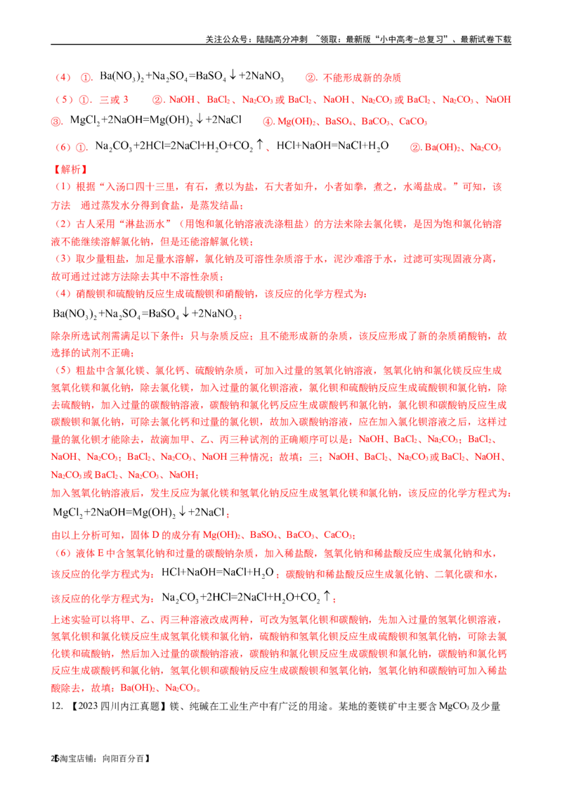 第十一单元盐化肥（讲义）-备战2024年中考化学一轮复习考点帮（人教版）（解析版）_02中考总复习（2026版更新中）_05-化学-中考总复习_2024年中考复习资料_一轮复习资料_考点过关讲义