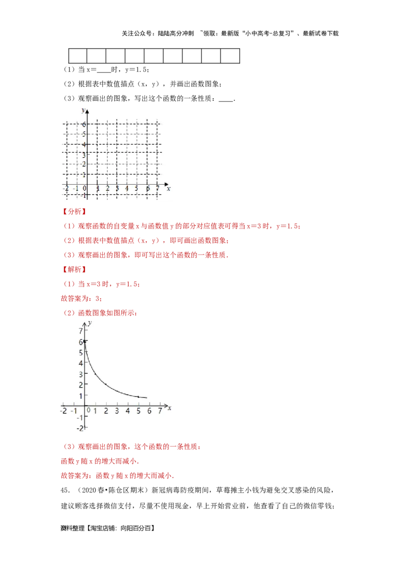 第2讲变量和函数及其图象性质探究（题型突破+专题精练）（解析版）_02中考总复习（2026版更新中）_02-数学-中考总复习_2024年中考复习资料_一轮复习资料_第三章函数_题型突破+专题精练