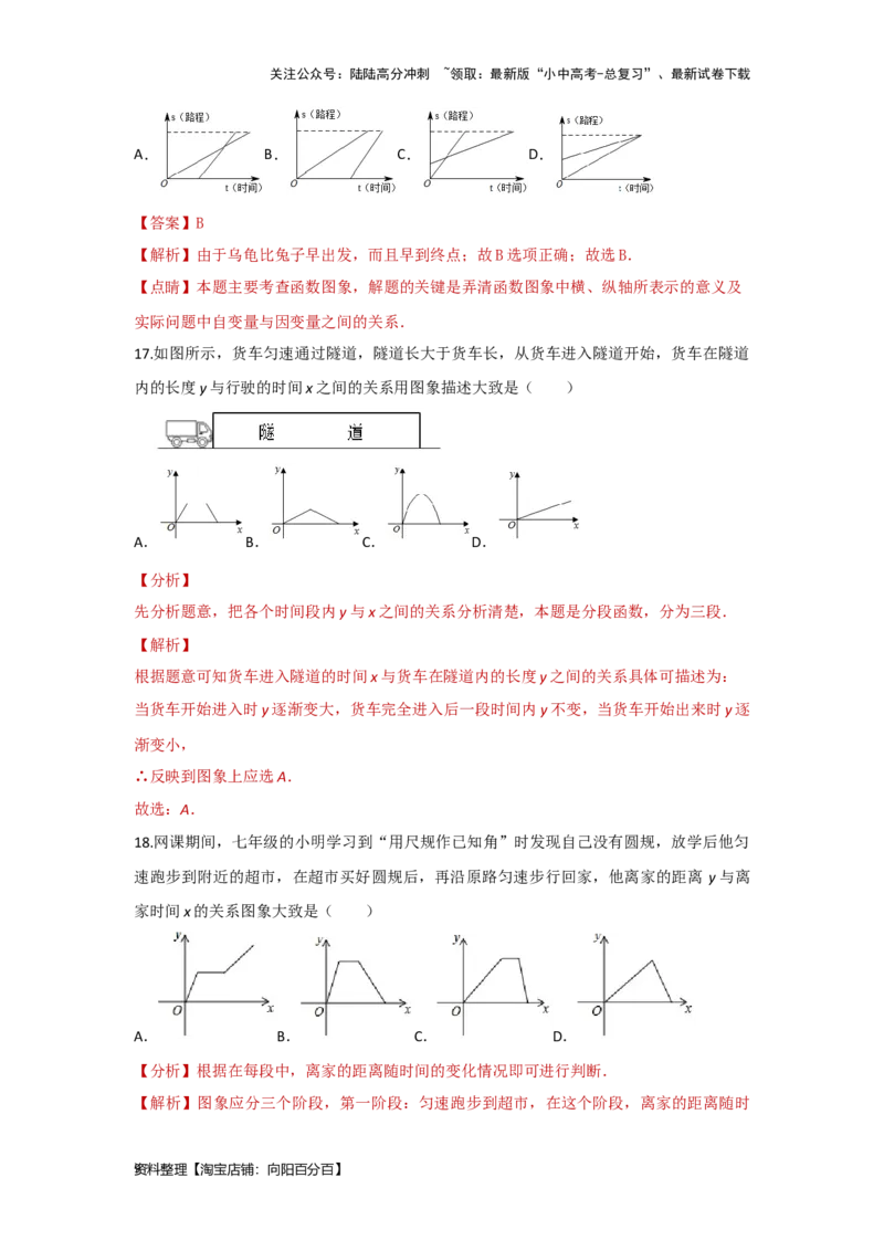 第2讲变量和函数及其图象性质探究（题型突破+专题精练）（解析版）_02中考总复习（2026版更新中）_02-数学-中考总复习_2024年中考复习资料_一轮复习资料_第三章函数_题型突破+专题精练