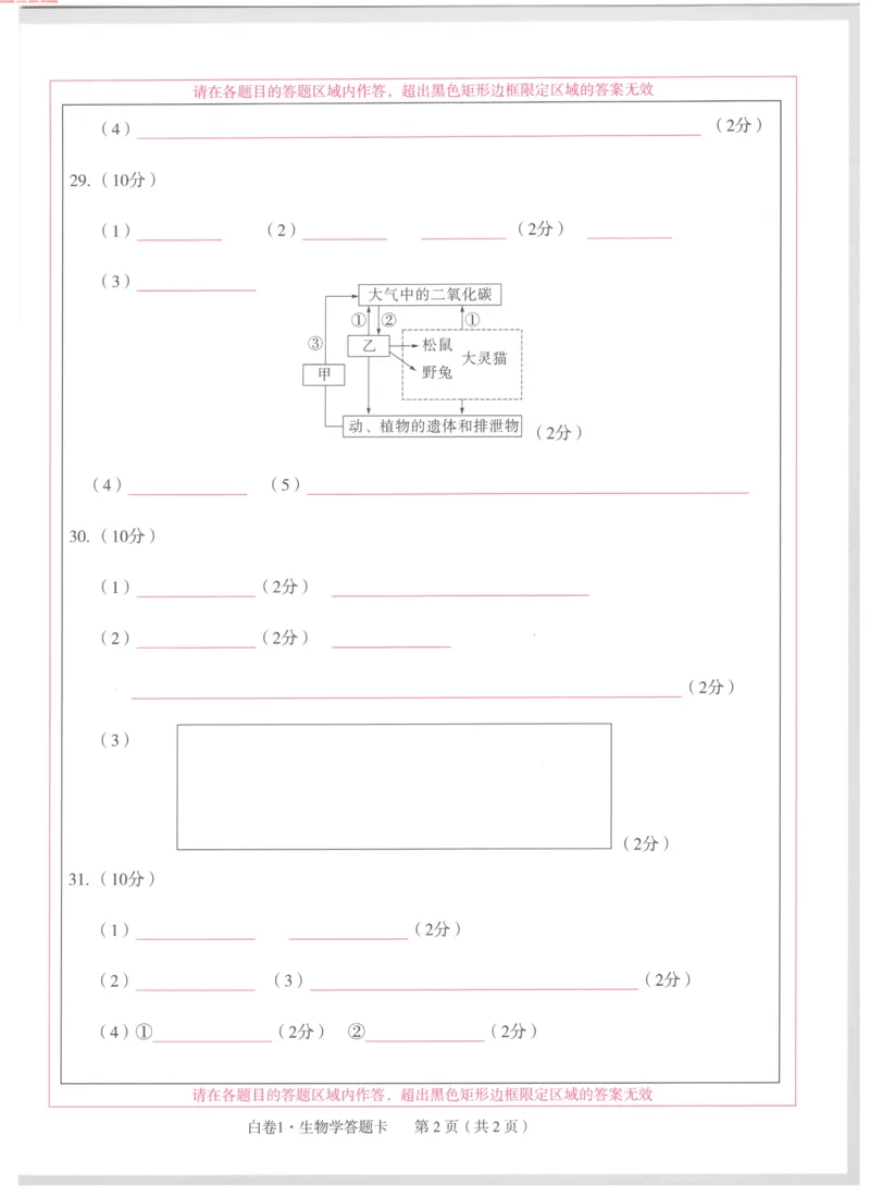 生地白卷1答题卡_初中资料合集_万唯2025万唯中考《黑白卷-地生》多地版本（已更12省）_2025《万唯中考&bull;黑白卷》地生（湖南）