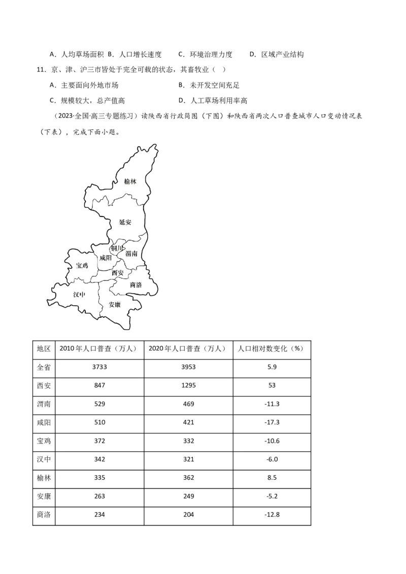 单元提升卷08人口-2024年高考地理一轮复习考点通关卷（新高考通用）（原卷版）_9.2025地理总复习_2024年新高考资料_1.2024一轮复习_2024年高考地理一轮复习考点通关卷（新高考通用）