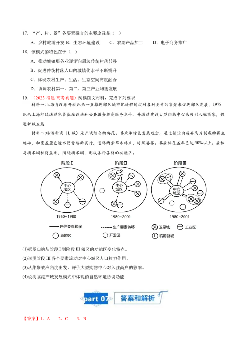 专题12城镇与乡村-口袋书2024年高考地理一轮复习知识清单_9.2025地理总复习_2024年新高考资料_1.2024一轮复习_2024年高考地理一轮复习知识清单