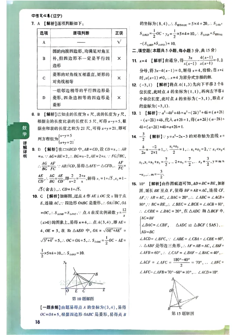 2025《万唯中考&bull;辽宁定心卷》数学答案_初中资料合集_万唯2025版万唯中考《定心卷》全国地方版实时更新（已更11省）_2025万唯中考《定心卷》数学（辽宁）