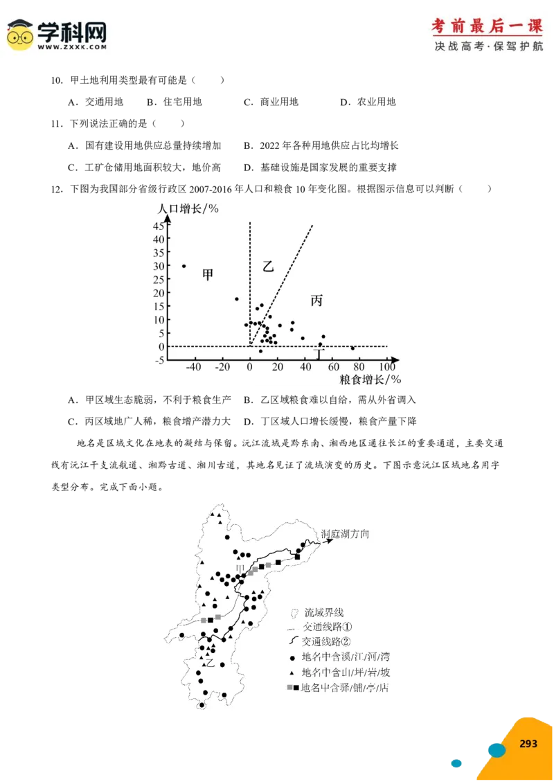 地理-2024年高考考前最后一课_9.2025地理总复习_2024年新高考资料_5.2024三轮冲刺_地理（含PDF版，可直接打印）-2024年高考考前最后一课