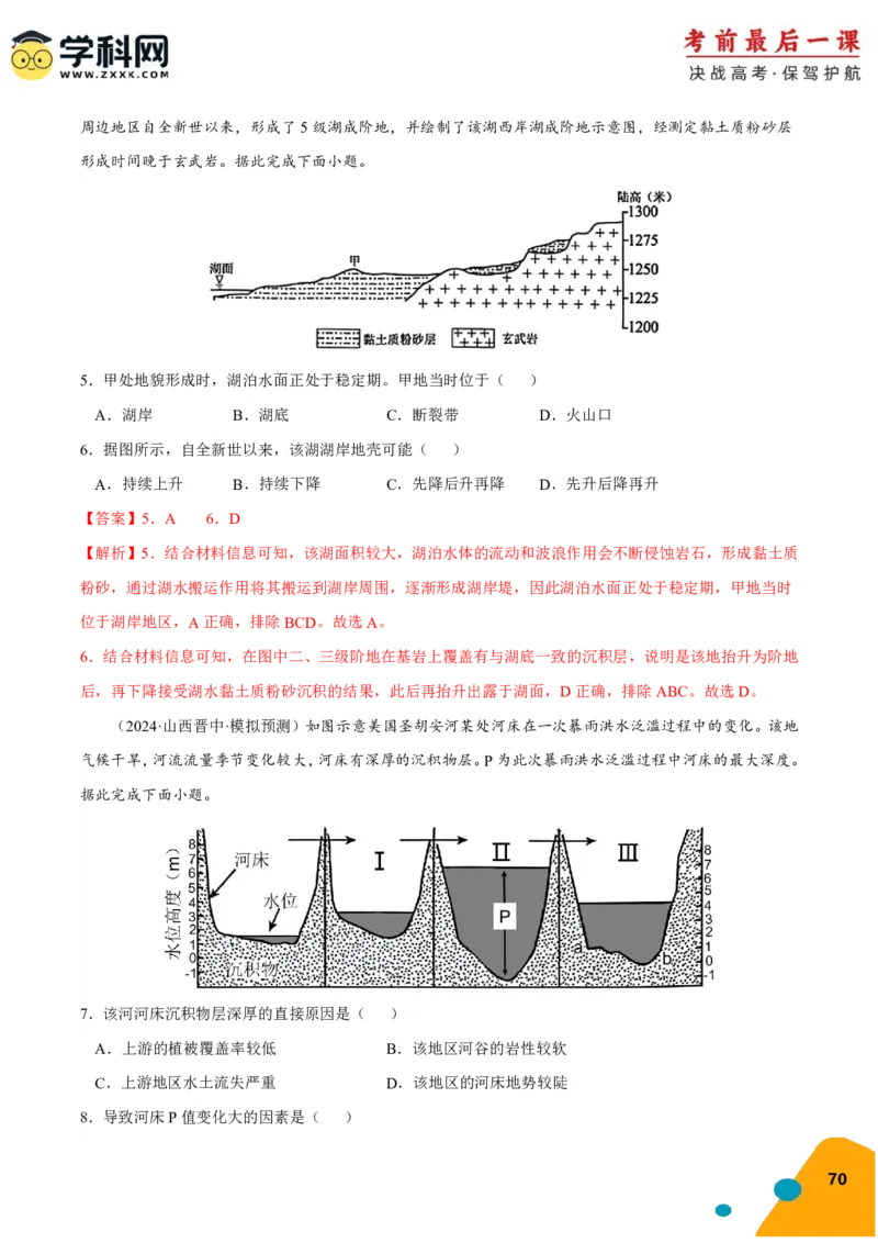 地理-2024年高考考前最后一课_9.2025地理总复习_2024年新高考资料_5.2024三轮冲刺_地理（含PDF版，可直接打印）-2024年高考考前最后一课