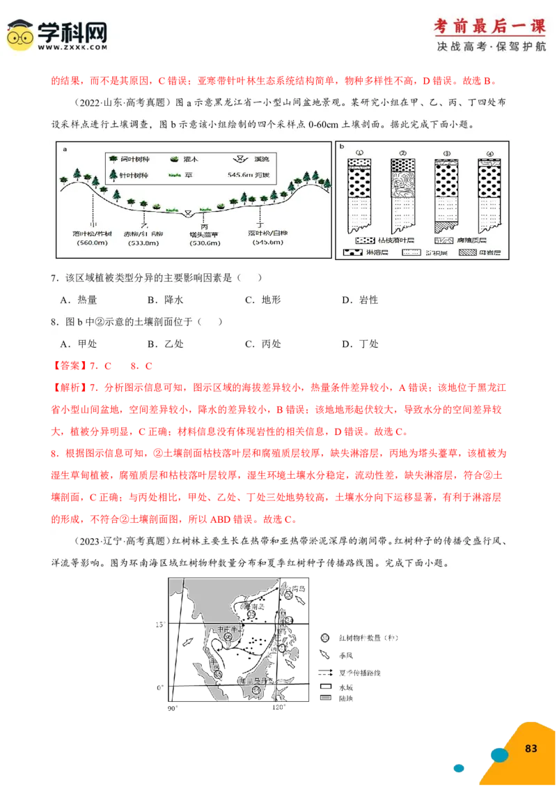 地理-2024年高考考前最后一课_9.2025地理总复习_2024年新高考资料_5.2024三轮冲刺_地理（含PDF版，可直接打印）-2024年高考考前最后一课