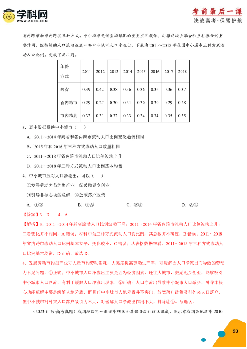 地理-2024年高考考前最后一课_9.2025地理总复习_2024年新高考资料_5.2024三轮冲刺_地理（含PDF版，可直接打印）-2024年高考考前最后一课