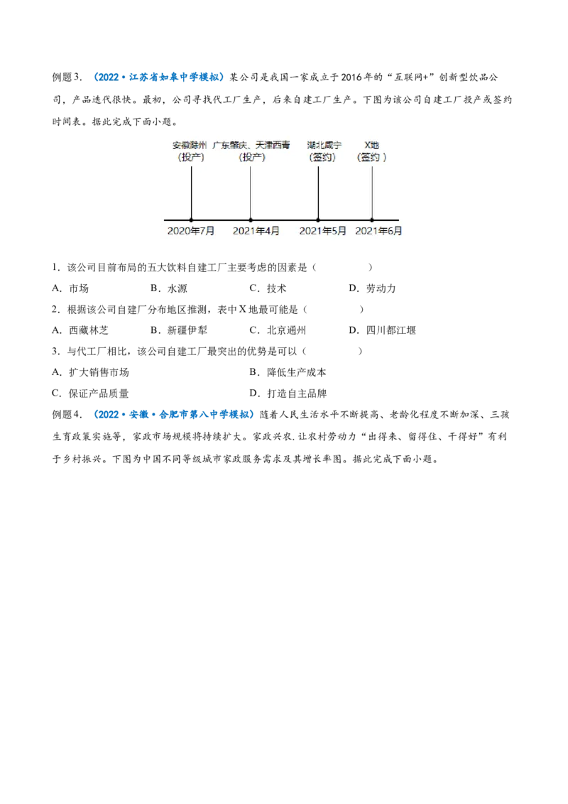 专题14产业区位因素-备战2023年高考地理一轮复习精讲精练（原卷版）_9.2025地理总复习_2023年新高考复习资料_一轮复习_备战2023年高考地理一轮复习精讲精练