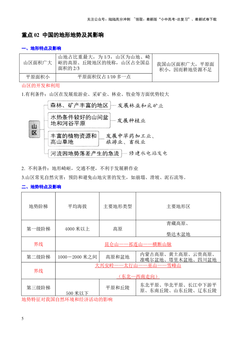 重难点10中国的自然环境（5大重难+命题预测+新考法）-2025中考地理热点&middot;重点&middot;难点专练（全国通用）_02中考总复习（2026版更新中）_09-地理-中考总复习_2025中考地理复习资料_重点专练