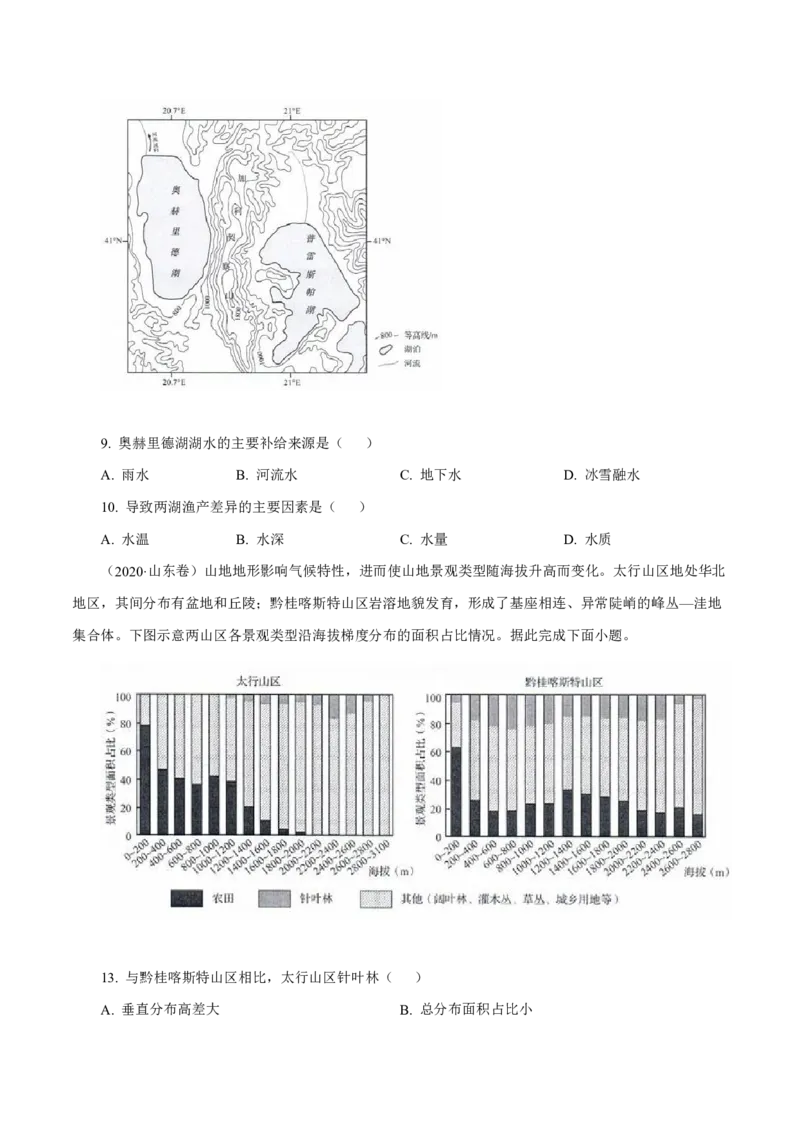 专题06自然地理环境的整体性与差异性（原卷版）_9.2025地理总复习_2023年新高考复习资料_专项复习_十年高考真题地理分项解析_十年高考真题地理分项解析（第1-6专题）