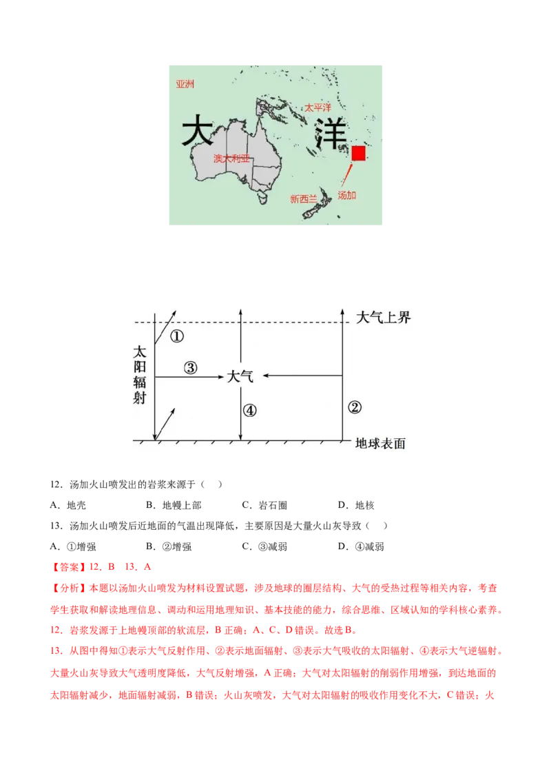 地理微考点：阳伞效应、大气的保温效应-2023年高考总复习地理微考点狙击与专项突破_9.2025地理总复习_2023年新高考复习资料_专项复习_备战2023年高考地理总复习微考点狙击与专项测练
