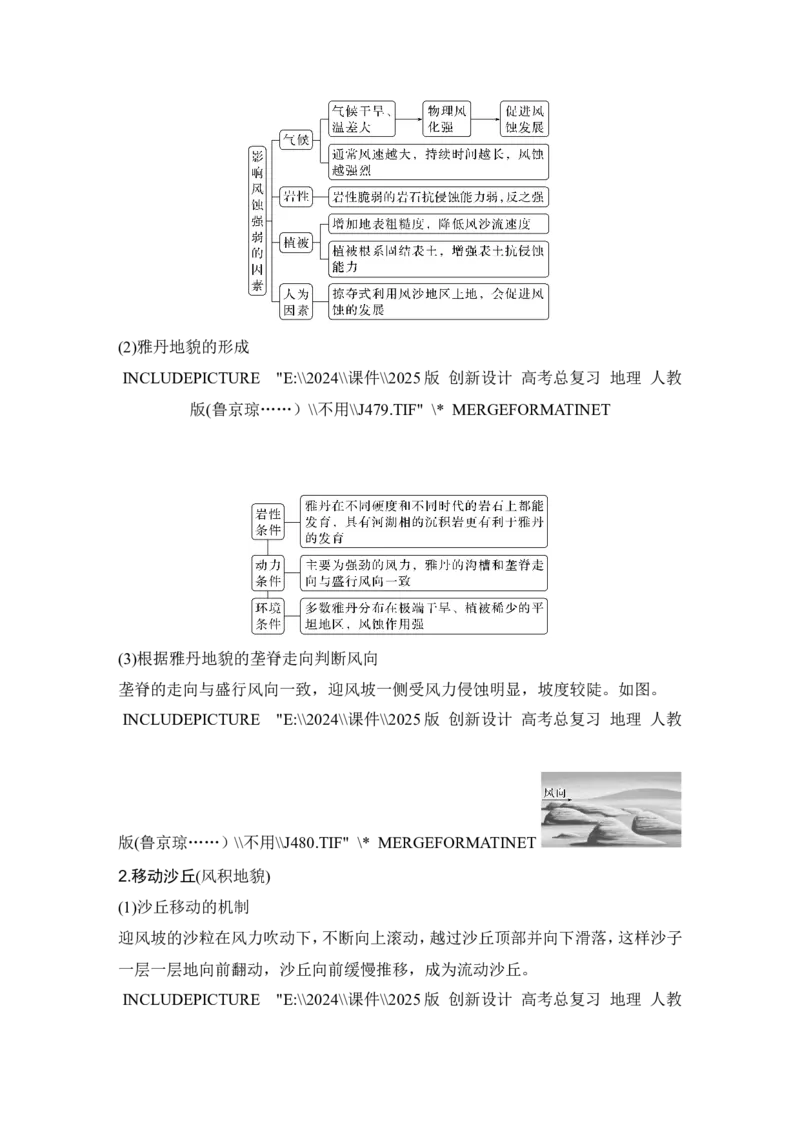2025届高中地理一轮复习讲义：第一部分自然地理第七单元地表形态的塑造第35课时　风沙地貌（教师版）_9.2025地理总复习_2025年新高考资料_一轮复习