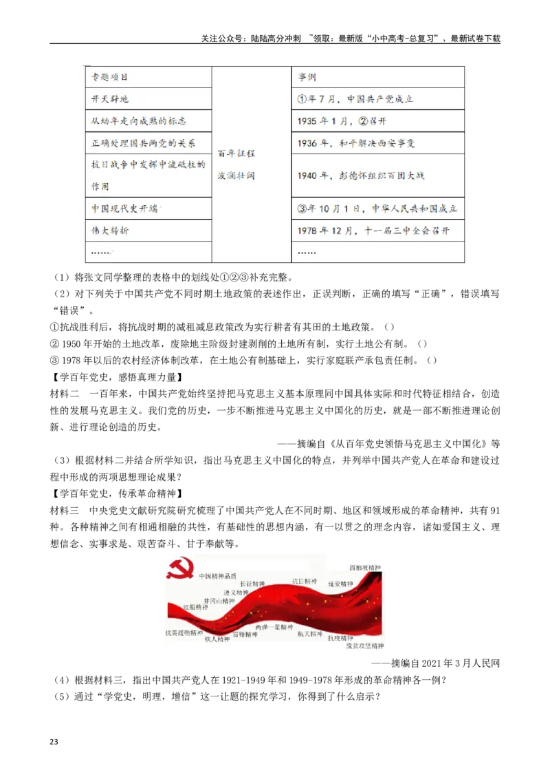 第2课抗美援朝（原卷版）_02中考总复习（2026版更新中）_06-历史-中考总复习_2024年中考复习资料_专项复习资料_完三年（2021-2023）中考历史真题分项汇编（全国通用）