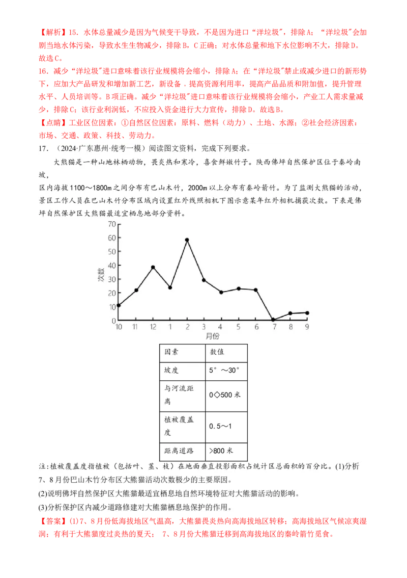 专题13生态环境与国家安全（练习）（解析版）_9.2025地理总复习_2024年新高考资料_2.2024二轮复习_2024年高考地理二轮复习讲练测（新教材新高考）