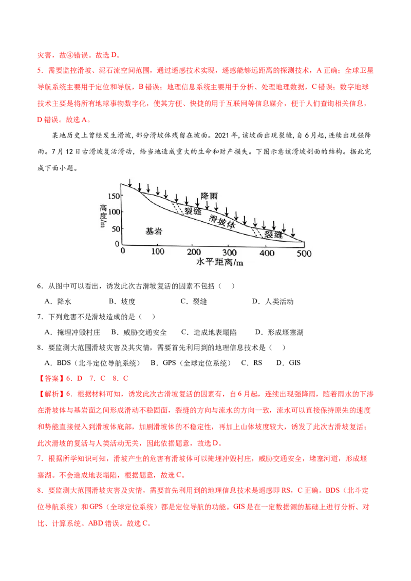 地理微考点：地形对地质灾害的影响-备战2023年高考总复习地理微考点狙击与专项突破_9.2025地理总复习_2023年新高考复习资料_专项复习_备战2023年高考地理总复习微考点狙击与专项测练